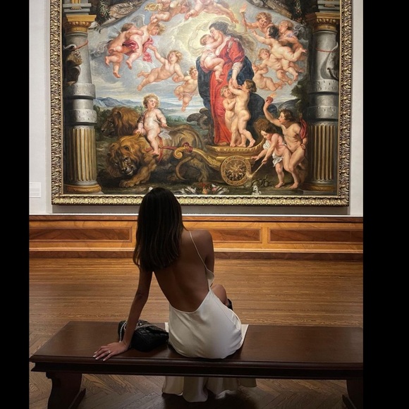 ZARA X KAIA GERBER Satin Effect Slit Backless Gown Maxi Dress - Picture 12 of 17